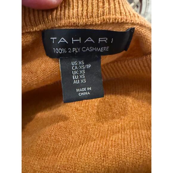 Tahari Cashmere Crewneck Sweater Goldenrod XS - Picture 4 of 4